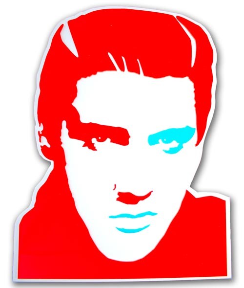 ELVIS PRESLEY ritratto in rosso